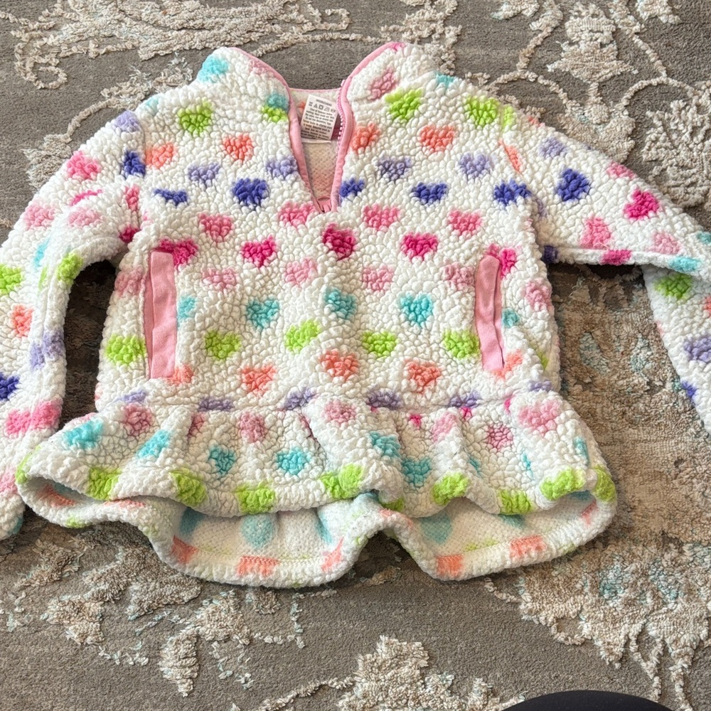 Gymboree Colorful Sherpa Jacket with Pink Trim